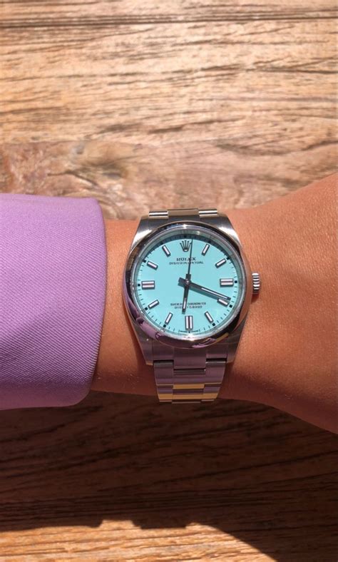 rolex oyster perpetual hellblau